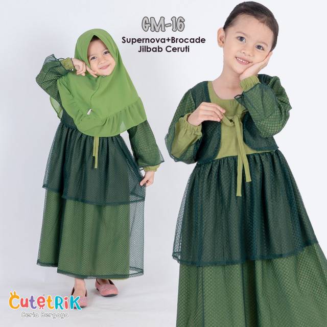 GM-16 Baju Muslim Anak Perempuan Gamis Tutu Cutetrik