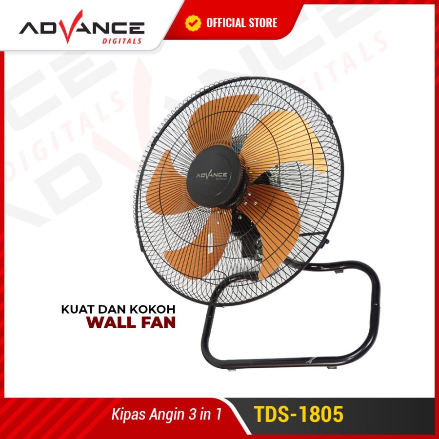 Kipas Angin 3in1 Stand/Desk/Wall Advance TDS-1805 Kipas Angin Tornado | Advance TDS1805 Kipas 18inch - Kipas Berdiri - Kipas Duduk - Kipas Dinding Advance TDS 1805 | FMS