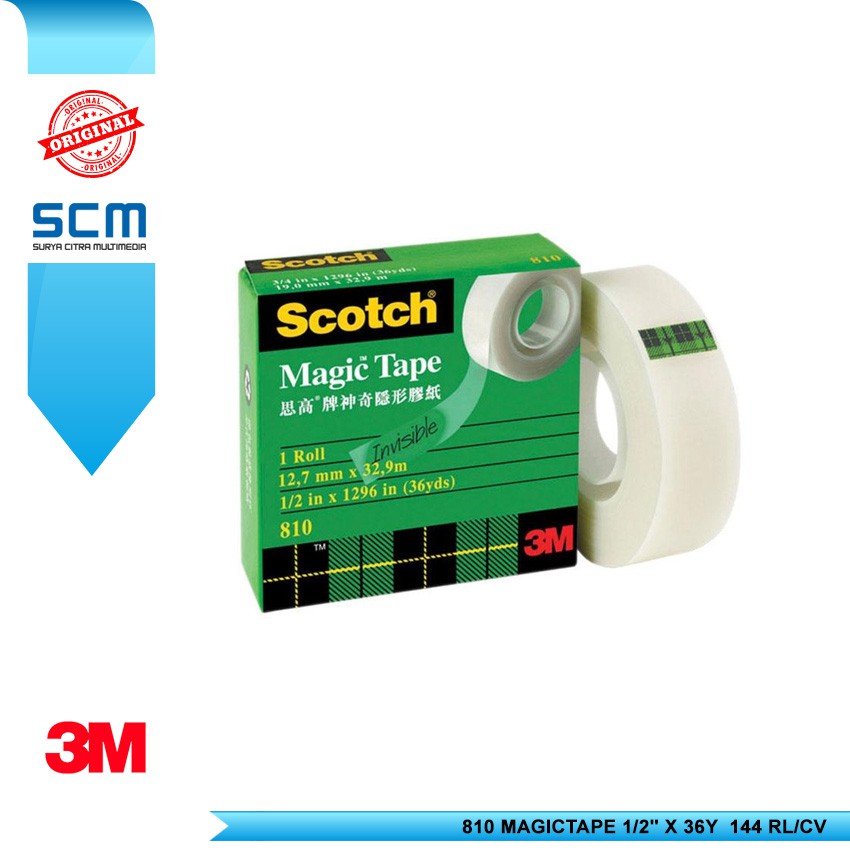 

3M Scotch Magic Tape 1/2" x 36Y 810