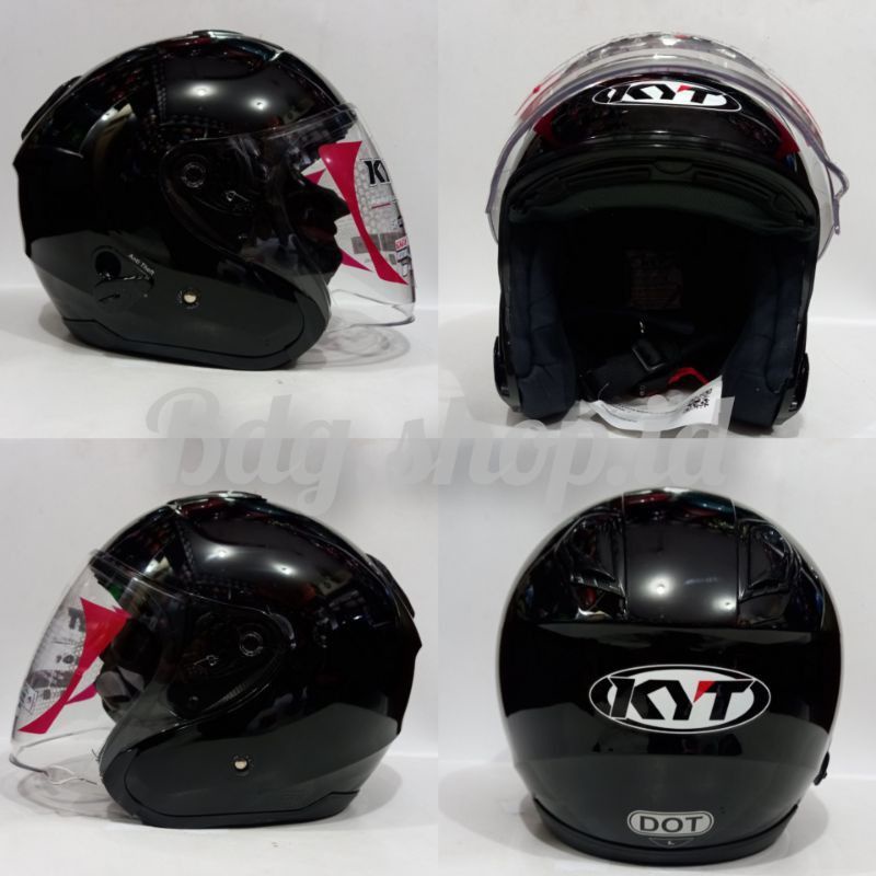 HELM KYT KYOTO HITAM METALIK/ KYT KYOTO HITAM GLOSSY