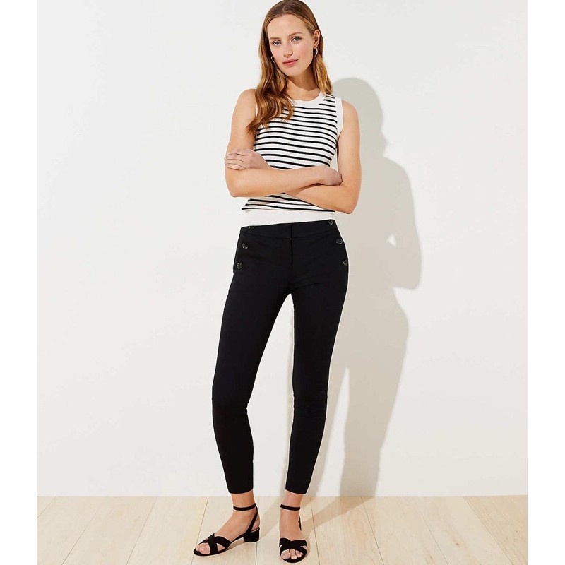 LOFT SAILOR SKINNY ANKLE PANTS IN BLACK LOFTS0402-15