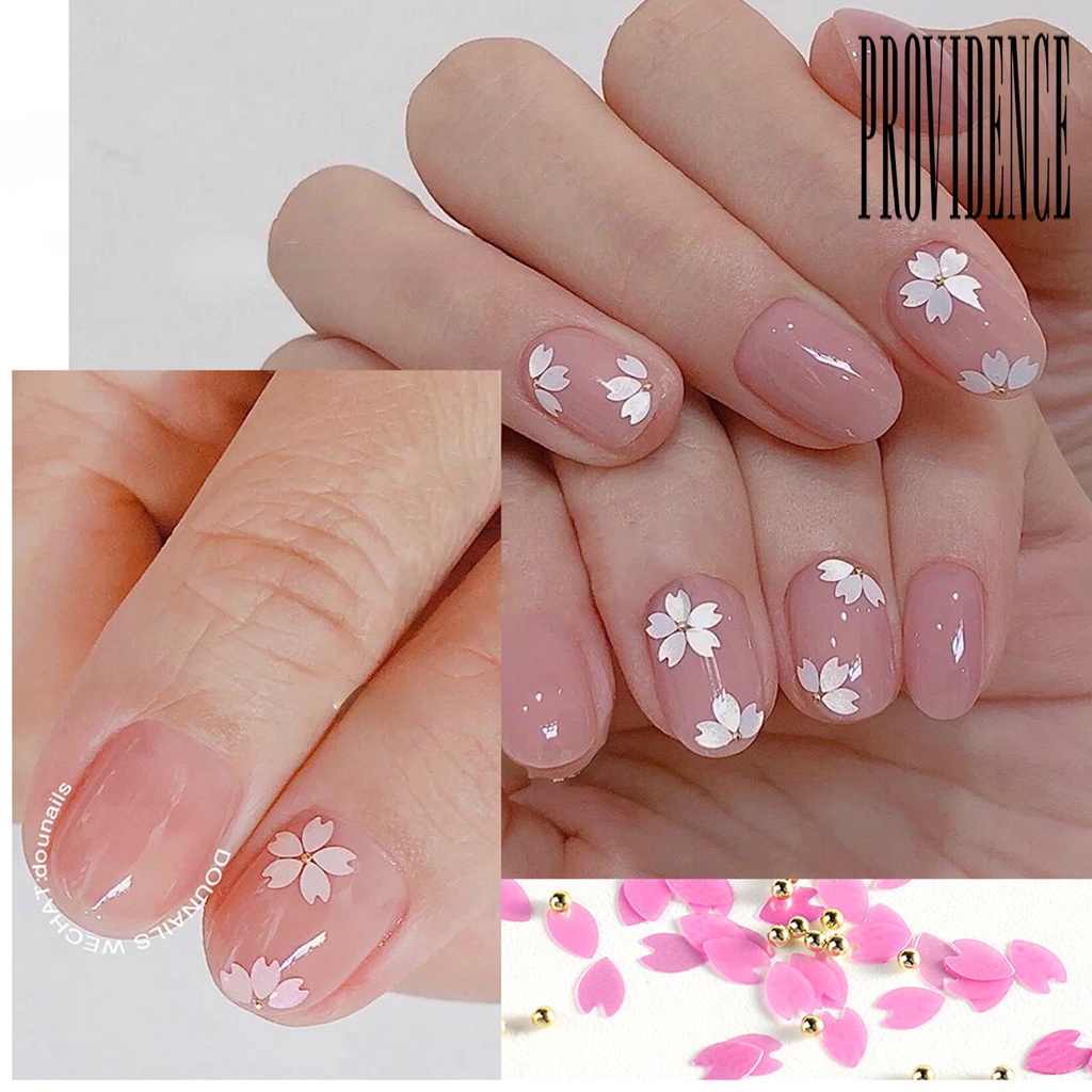 Providence 1 Kotak Daun Bunga Sakura Bahan Resin Anti Air Untuk Dekorasi Nail Art DIY