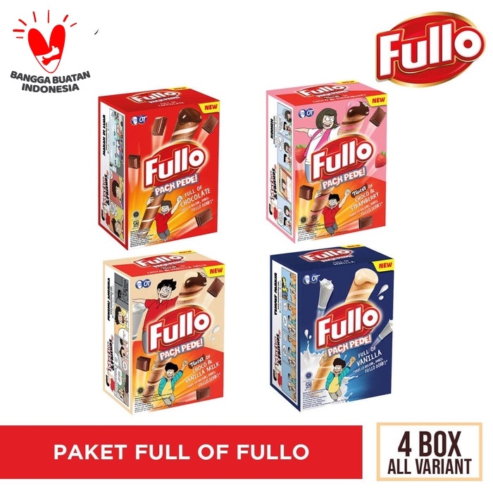 

Wafer-Biskuit- Full Of Fullo - 1 Paket Isi 4 Box -Biskuit-Wafer.