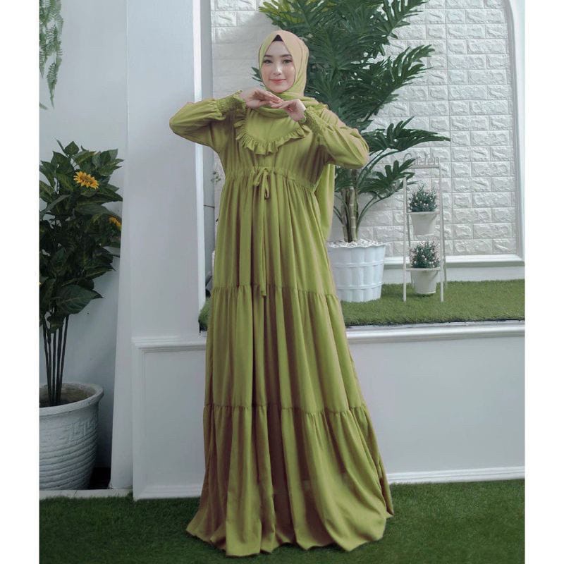 gamis susun ceruty armany full furing