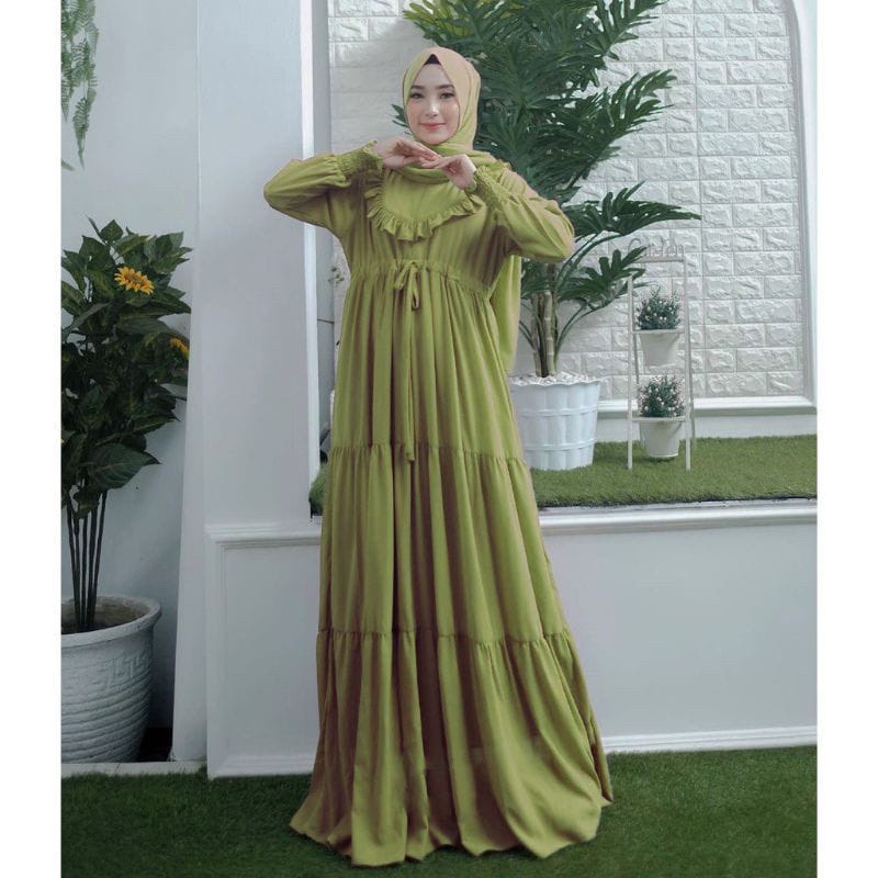 gamis susun ceruty armany full furing