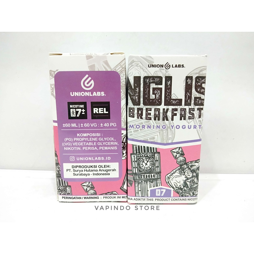 NIC 7MG ENGLISH BREAKFAST V5 MORNING YOGHURT 60ML BY UNIONLABS