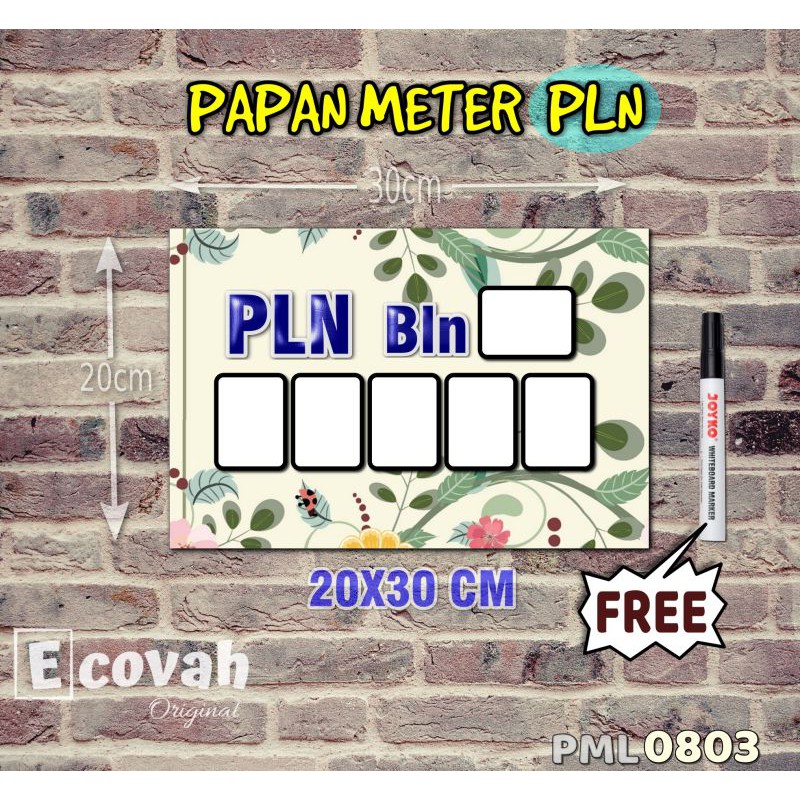 

Ecovah Papan Meter Listrik PLN PAM motif Unik - Flower 03