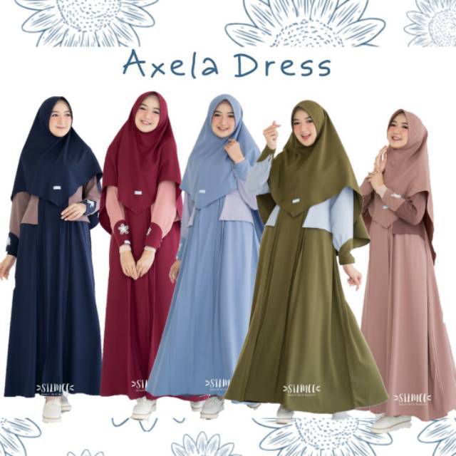 Gamis Couple Axela Busui Friendly Fire Green L by Silmee (dress only)