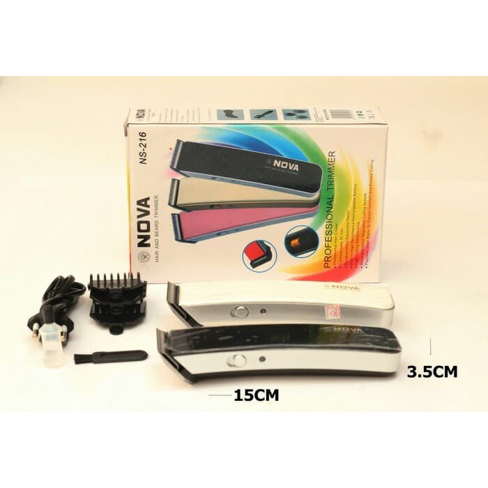 Alat Cukur Rambut Elektrik New Nova NS-216 Mesin Cukuran Hair Clipper Portable Cukuran Rambut Pria Kumis Jenggot Pencukur Rechargeable