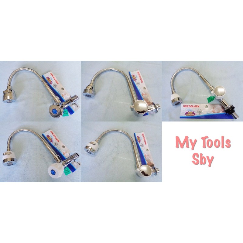 Kran Air / Keran PVC Wastafel Tembok / Tanam Angsa Fleksibel 1/2” Chrome / Putih WS 1/ WS2 / WS4 / W