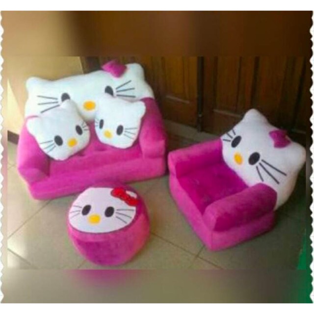 set sofa anak karakter / sofa anak double sofa anak single plus meja / sofa karakter anak