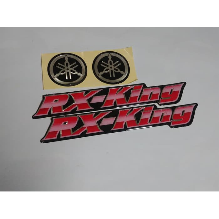 Stiker Emblem Rxking Merah Dan Logo Yamaha