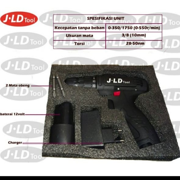 Bor Baterai Cordless Drill 12S 12V- Cordless 12 S JLD