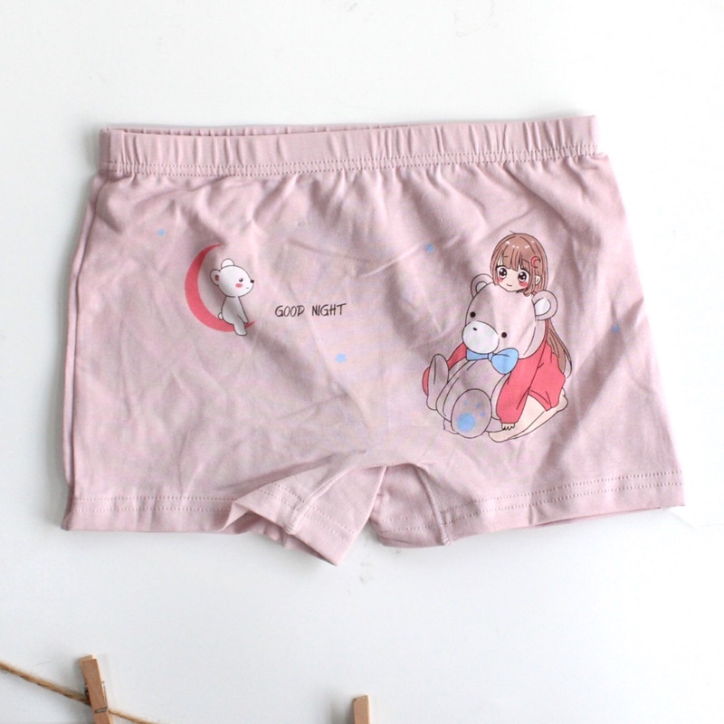 SET Celana Dalam Anak Perempuan Isi 4 pcs FREE Ziplock Pouch Boxer Anak Perempuan Bahan Katun Import Premium Celana Dalam Boxer Anak Murah dan Lucu