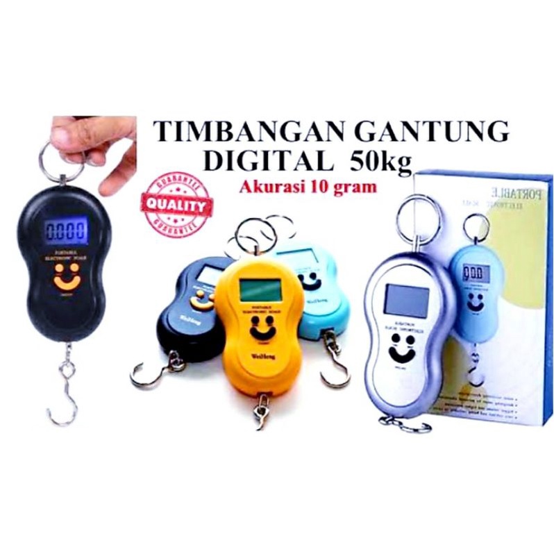 Timbangan Barang Digital   Gantung Koper Tangan 40Kg Led Nyala Portable / Timbangan koper Portable / TIMBANGAN MINI PORTABLE