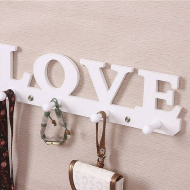 Rak Gantungan Baju Handuk Love Putih Vintage Dinding White Hanger Kayu Shopee Indonesia