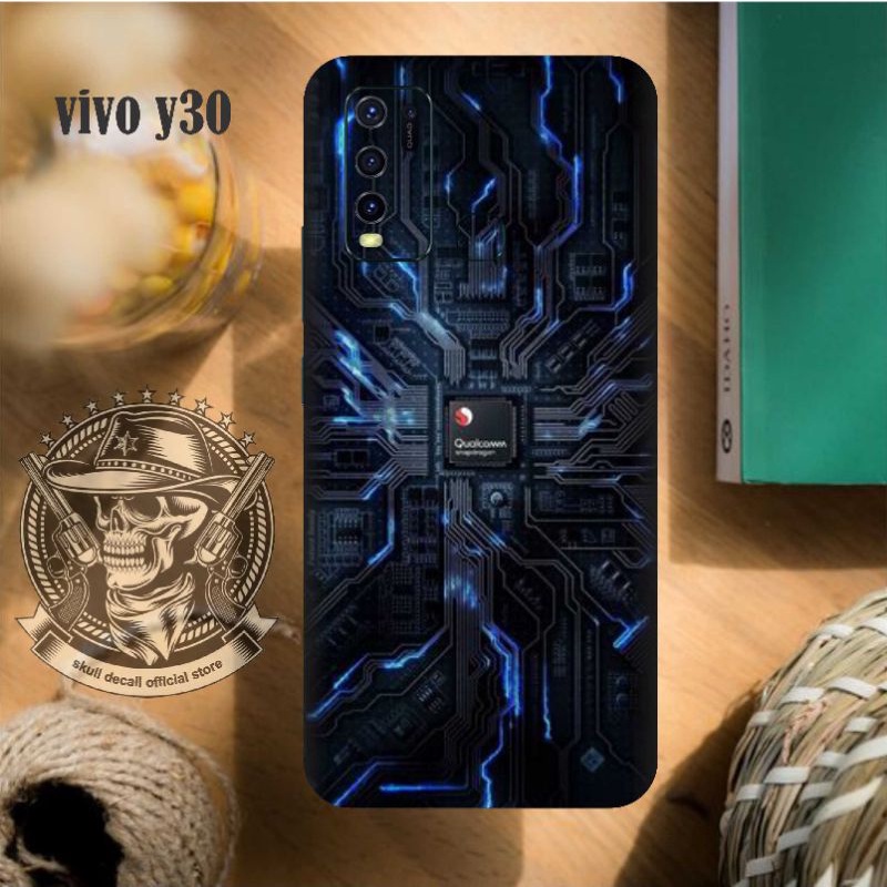 GARSKIN/STIKER HP VIVO y30 motif Snapdragon keren bisa FREE custom gambar maupun tipe hp DAPAT 2 PCS