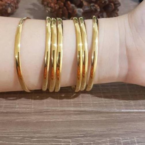 ➮ Gelang Keroncong Titanium Besar Polos isi 7 pcs KECIL - JUMBO ♘