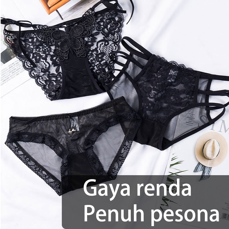 Celana dalam Wanita Renda Seamless Sexy Transparan Best Seller cd wanita sexy Grosir