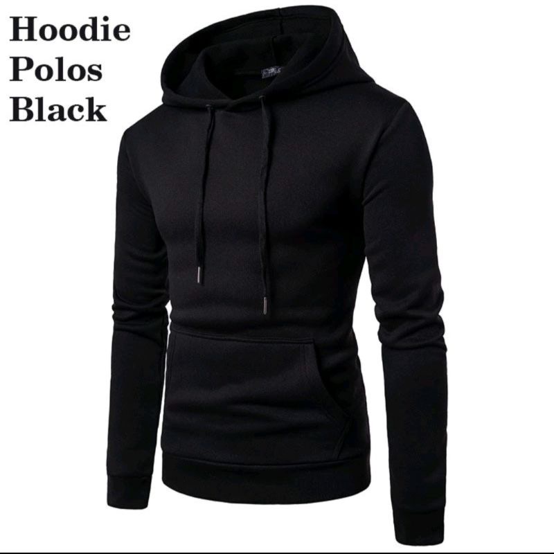 sweater hoodie lengan panjang polos