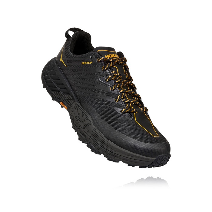 PRIA-LARI-SEPATU- HOKA ONE ONE SPEEDGOAT 4 GORE-TEX MENS TRAIL RUNNING - ANTHRACITE/DARK - 9