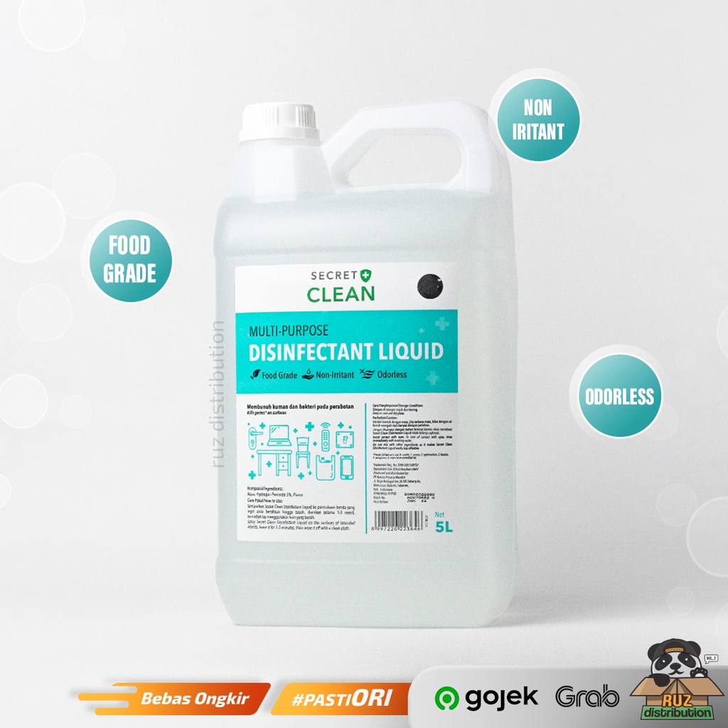 Secret Clean Disinfectant 5 Liter - Cairan Disinfektan 5L