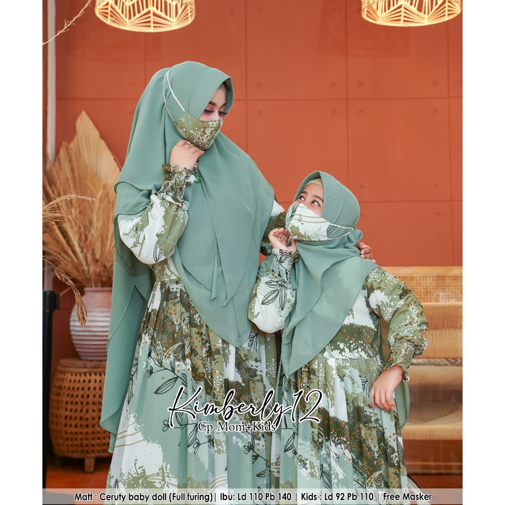 Humaira99 Gamis syari couole keluarga muslimah Ori set couple abstrak cp kimberly 12