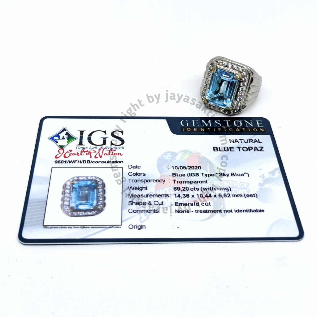 Natural Batu Permata Sky Blue Topaz Free Memo Lab SBT04