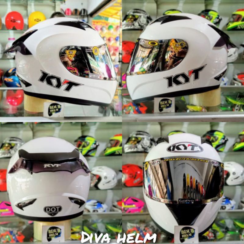 HELM KYT R10 SOLID WHITE PAKET GANTENG ONGKIR TERMURAH 2KG