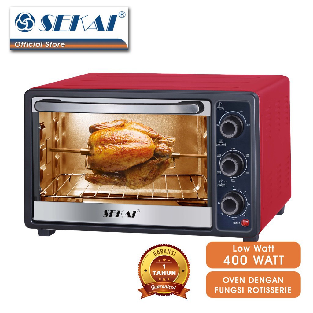 SEKAI Oven Listrik Low Watt Kapasitas 24L UkD / 21L UkL OV 210 Rorisserie Garansi Resmi