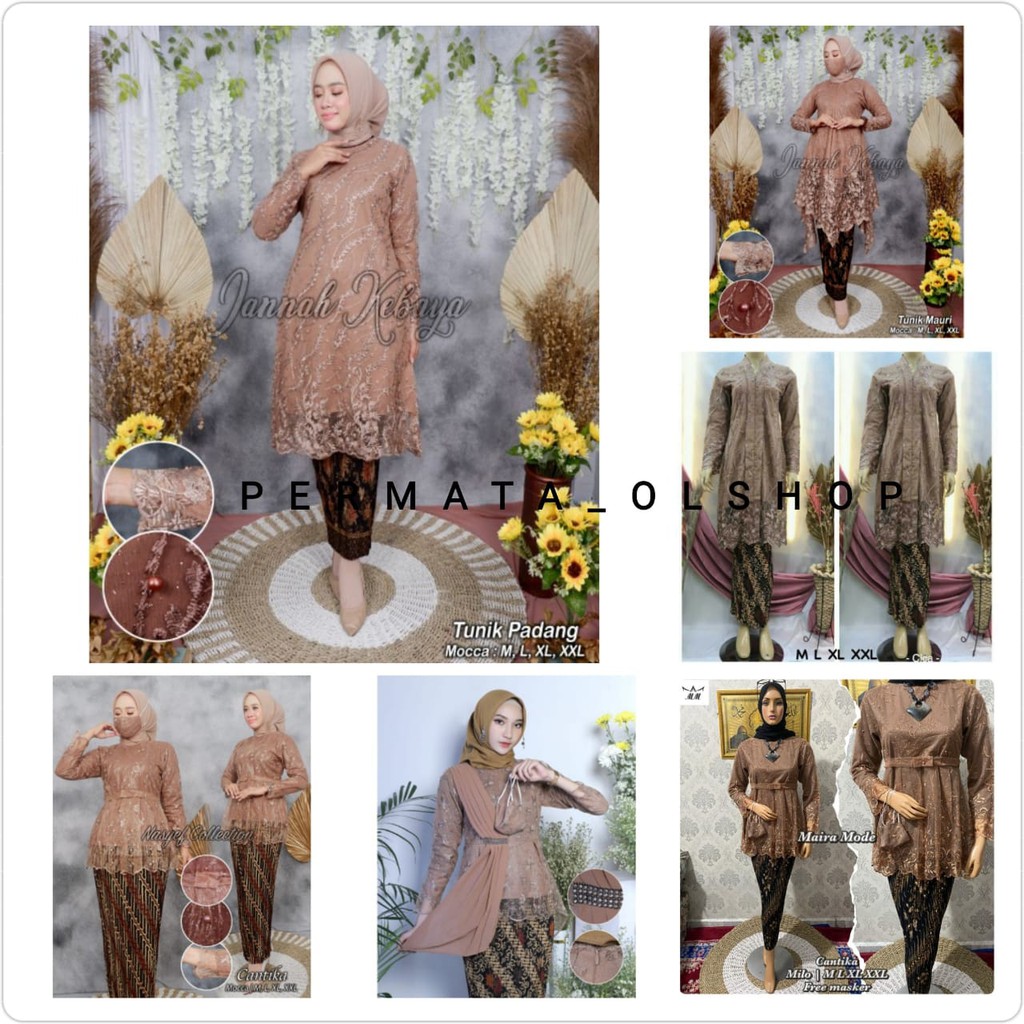 Seragam Setelan Kebaya Brukat / Kebaya Tunik Seragam / Kebaya Modern / Atasan Kebaya / Kebaya