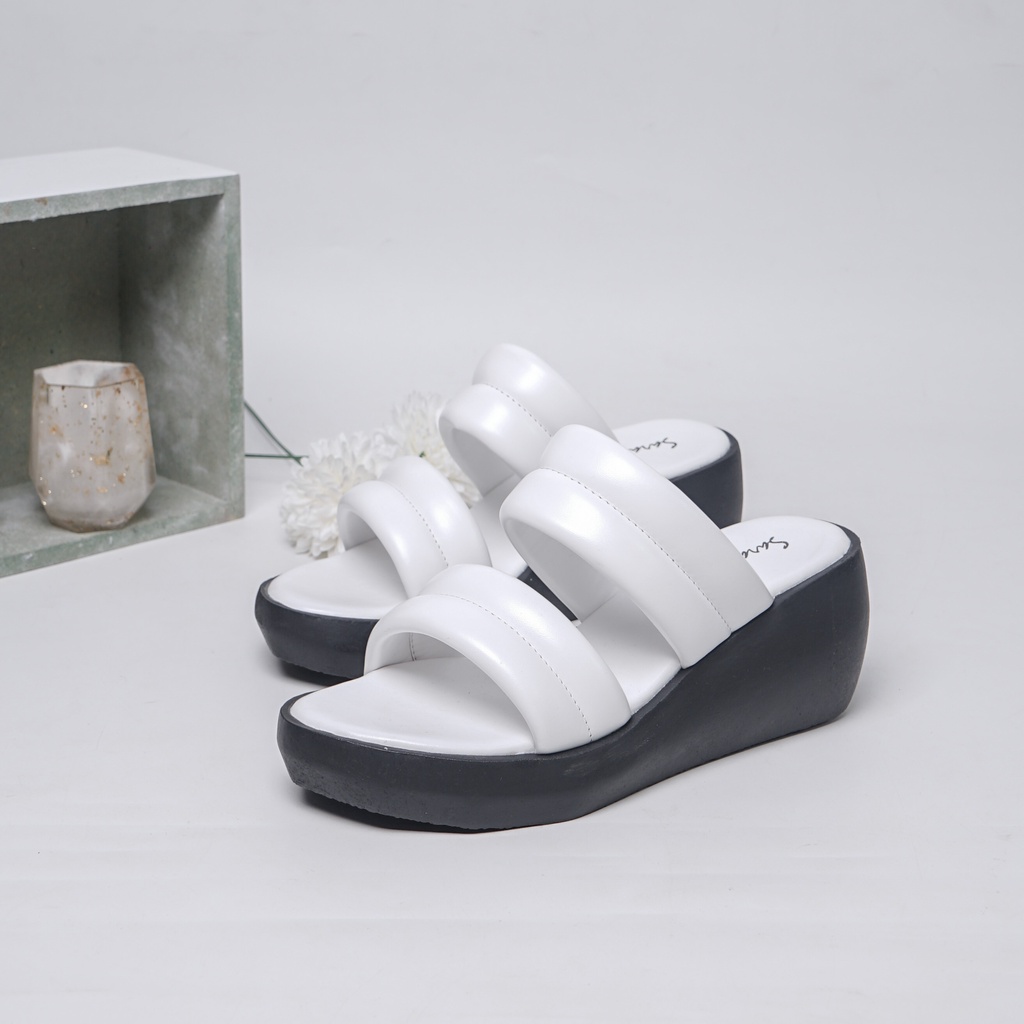 Sara Sara GAIA Sandal Wedges Wanita sandal double strap empuk terbaru