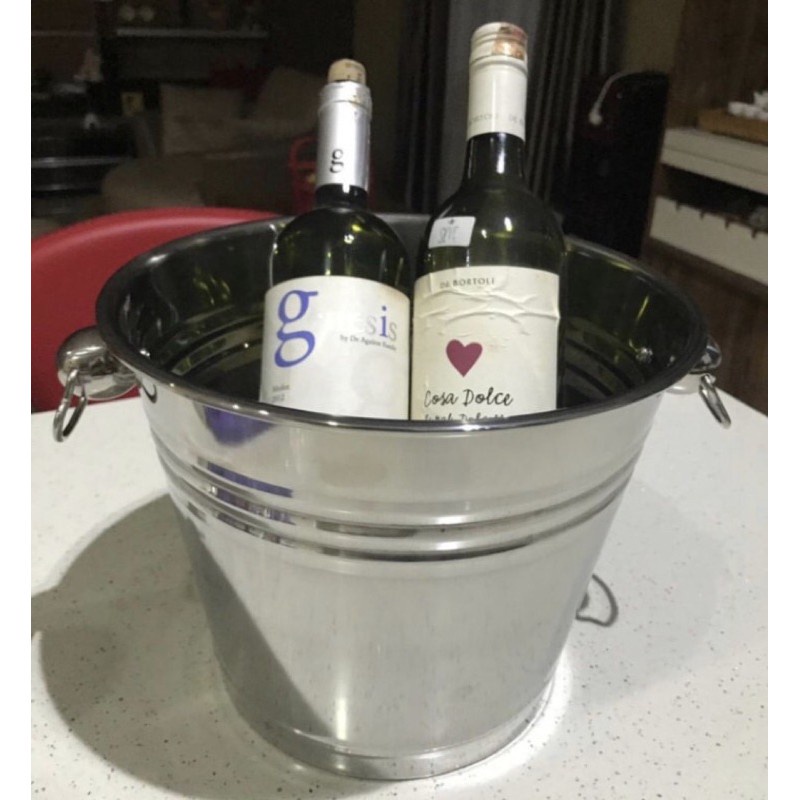 champagne wine bucket 6L ice wadah tempat es batu wine stainless tebal chrome ice