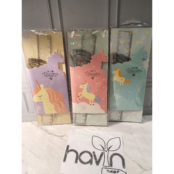 GARISAN SET dalam DOmpet isi 4pc/PENGGARIS SET/RULER-UNICORN