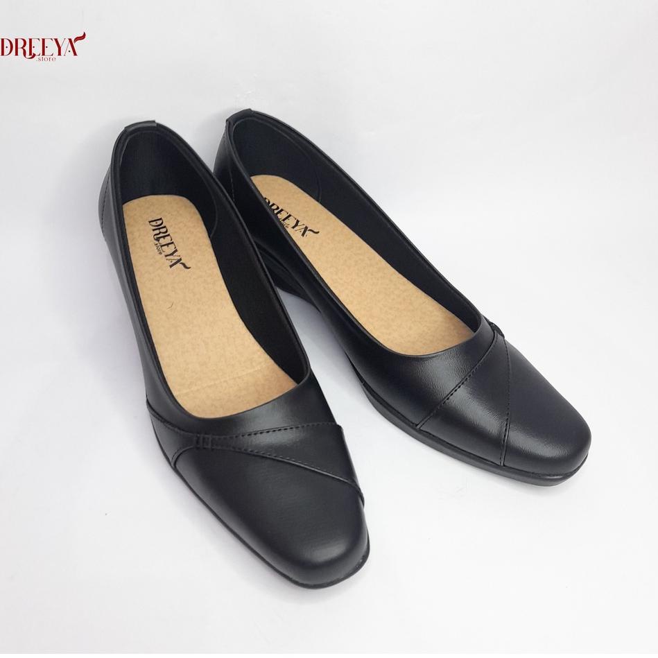 Terbaru.. DREEYAShoes Sepatu Kerja Wanita Hitam heels 5cm