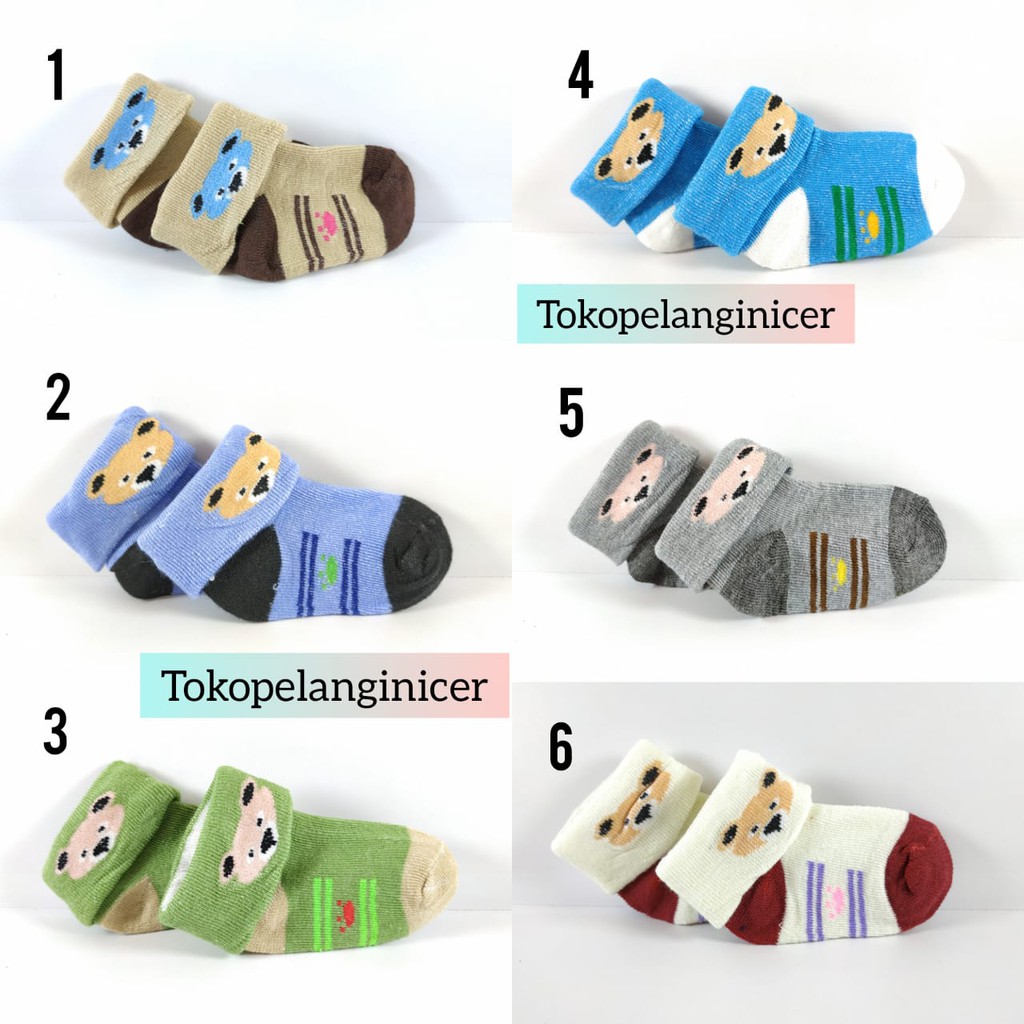 SEPASANG Kaos Kaki Bayi 0-12 Bulan Model Boneka Lembut  Tokopelanginicer _ Kaus Kaki antislip baby newborn katun