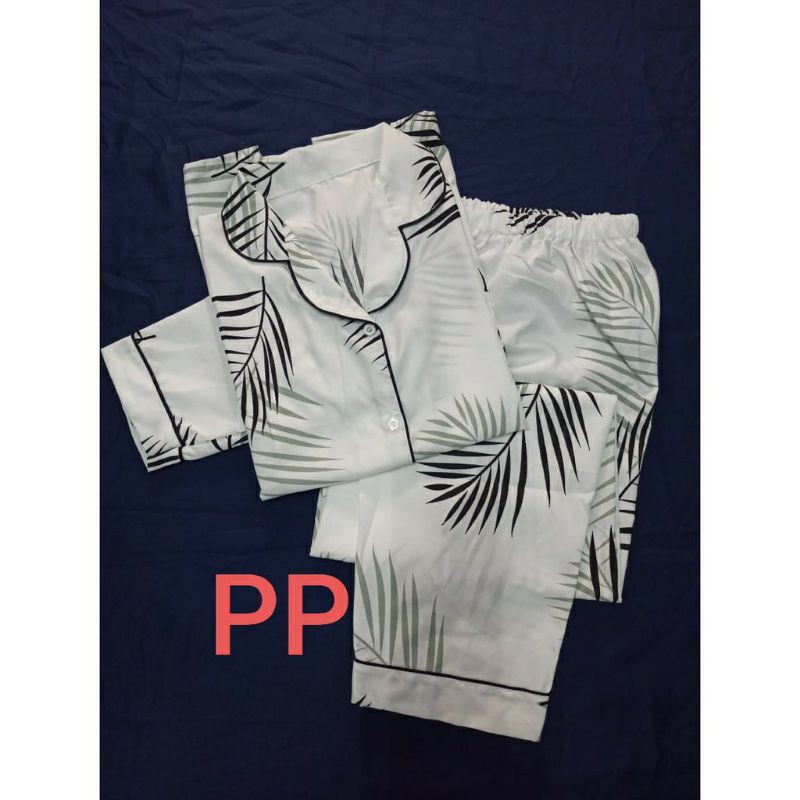 Baju Tidur Piyama Wanita/Cewek Pajamas Dewasa Katun Motif Big Coco Daun PP