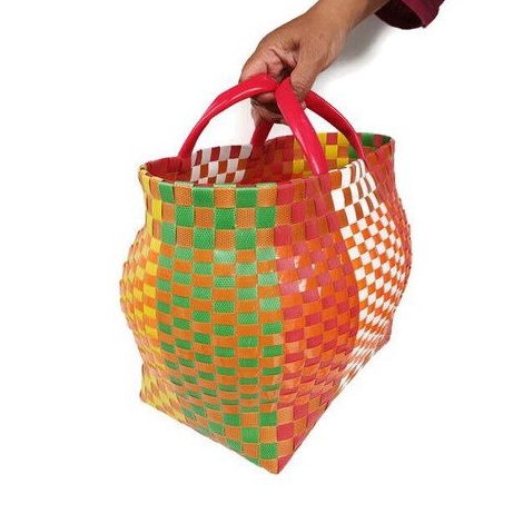 Tas keranjang hampers / tas anyaman plastik / keranjang tas parcel / tas souvenir