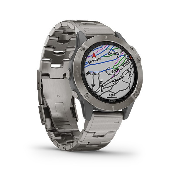 Garmin Watch Fenix 6 Titanium with Vented Titanium Bracelet - Garansi Resmi Tam 2 Tahun