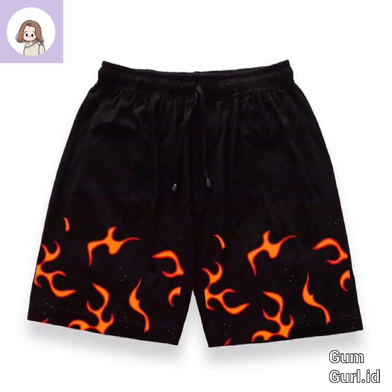 GumGurl short pants FLAME ORANGE pria wanita unisex celana dalam pendek distro api shortpants boxer 