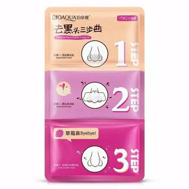 3 STEP IN 1 BLACK HEAD MASK / BIOAQUA MASKER KOMEDO SACHET