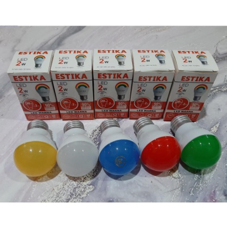 Lampu Bohlam Led Warna Estika Murah