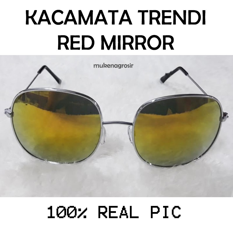 PROMOOOO!! Kacamata Trendy / Unisex /Kacamata Fashion/Kacamata /Red Miror / nastushaa