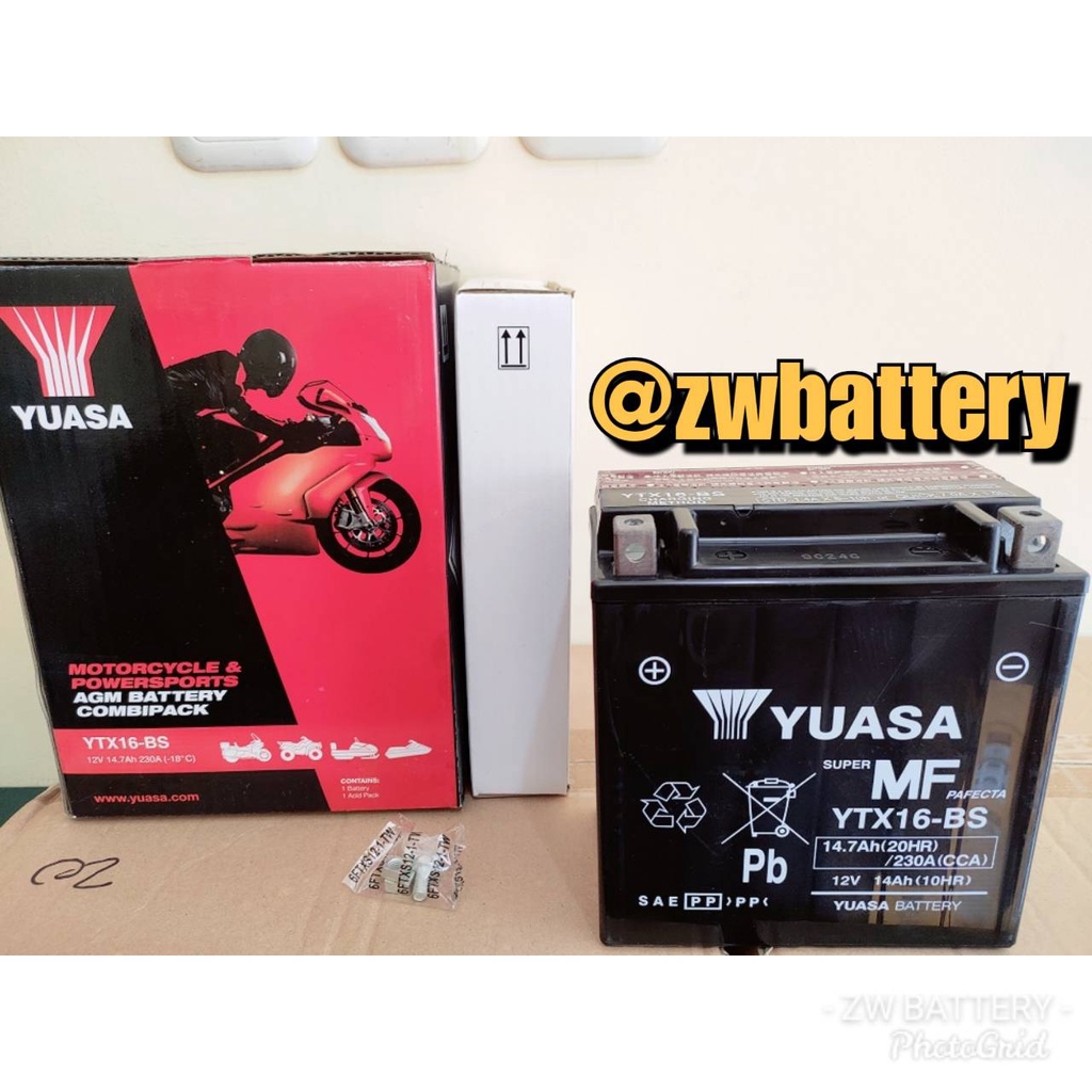 AKI MOTOR KAWASAKI VN SEMUA CC YUASA ORI YTX16-BS MF