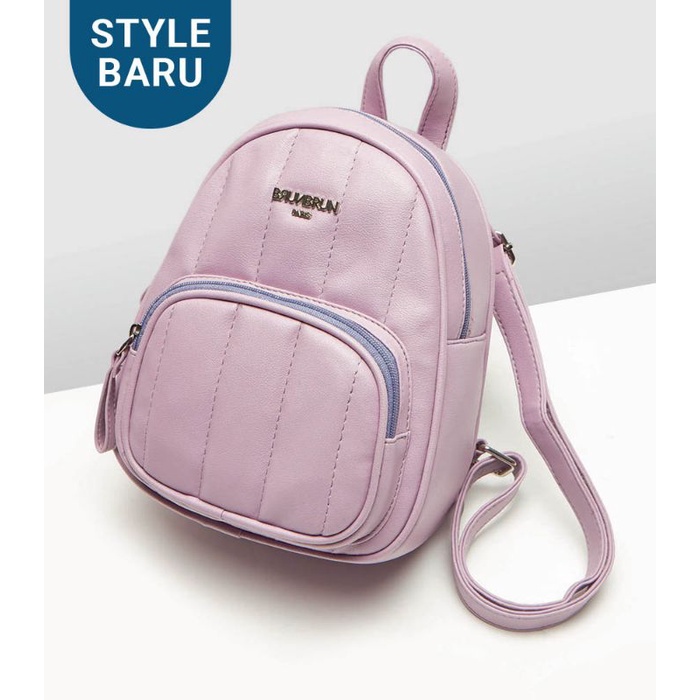 Tas Ransel Punggung Wanita Puffy Backpack Lilac Brunbrun shopie Sophie Martin Paris