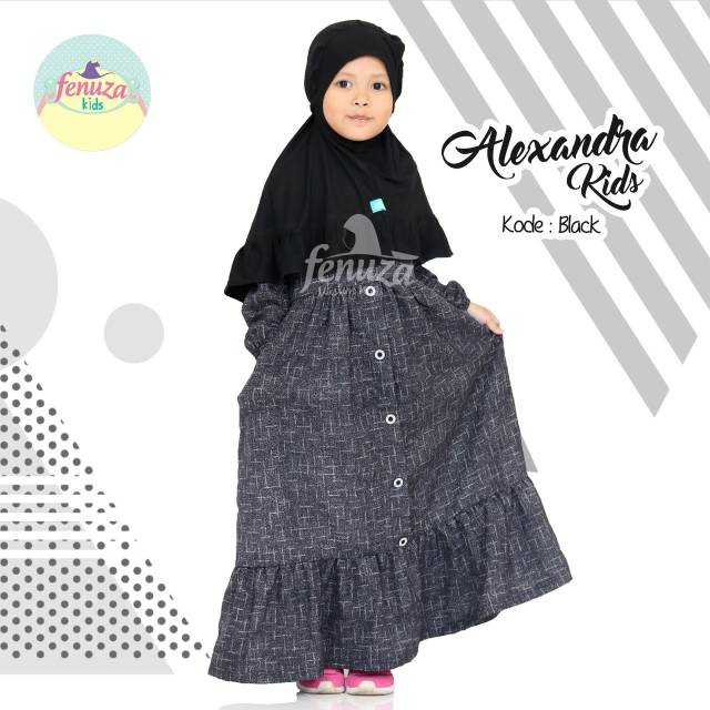 Gamis Alexandra Kids by Fenuza Warna Black Hitam