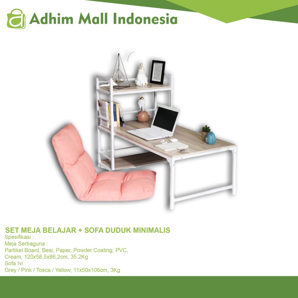SET MEJA BELAJAR + SOFA DUDUK MINIMALIS