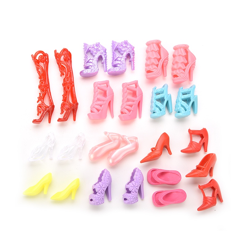 12 Pasang Sepatu Warna Warni Untuk Boneka Barbie