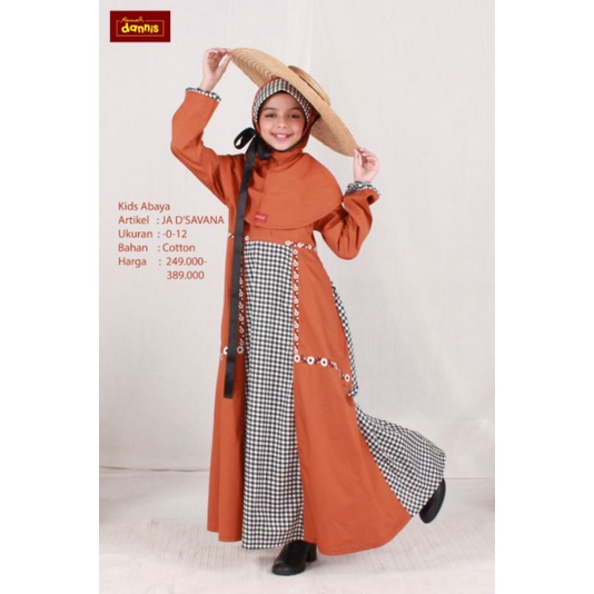 DANNIS Jubah Anak Sarimbit Family D' Savana Kotak Orange