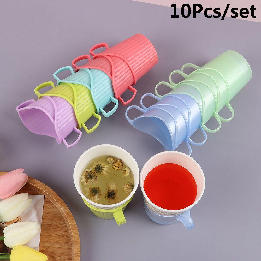 10pcs Holder Cangkir Bahan Plastik Untuk Rumah